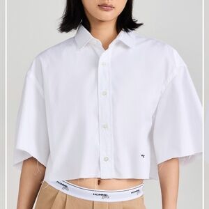 HOMMEGIRLS BNWT Oversized Crop Shirt in White Size M